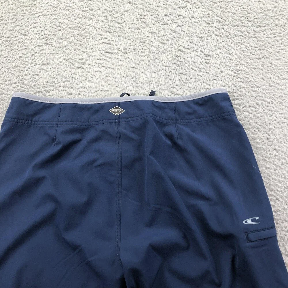 O'Neill Board Shorts Mens 34 Blue Hyperfreak Solid Swim Trunks Zip Pocket Surf